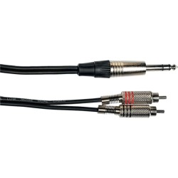 Yellow Cable - K02ST-3 Cavo Segnale Stereo 2x RCA maschio/Jack TRS