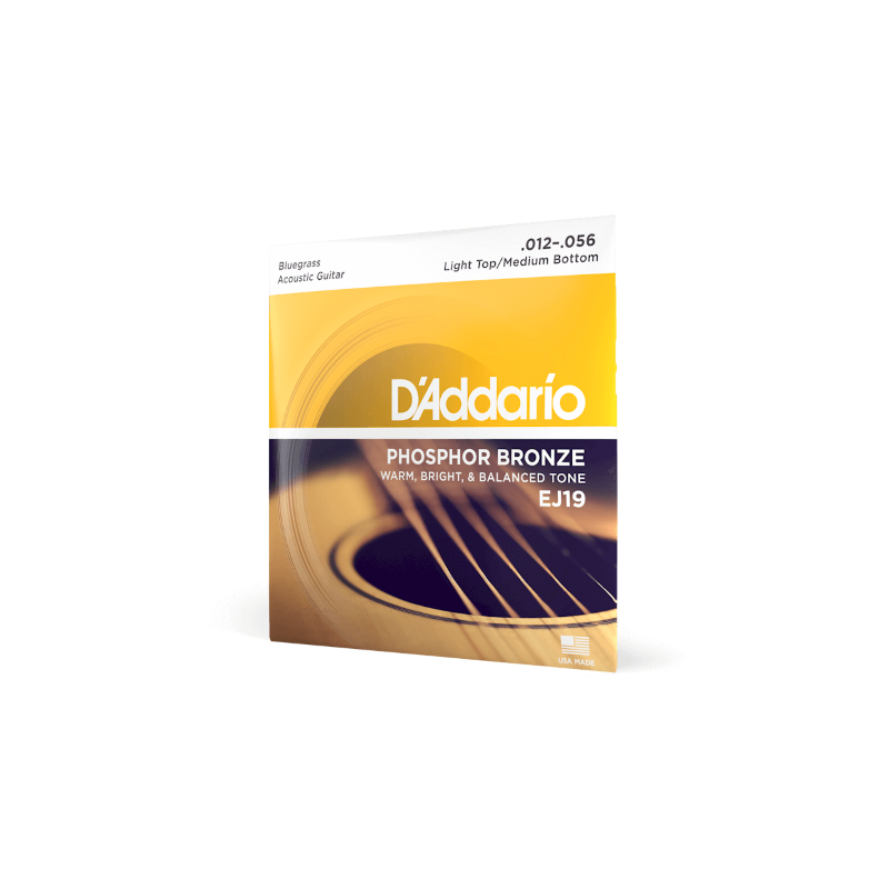 Corde D'Addario EJ19 in bronzo fosforoso per chitarra acustica, Bluegrass, 12-56