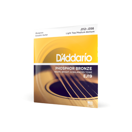Corde D'Addario EJ19 in bronzo fosforoso per chitarra acustica, Bluegrass, 12-56